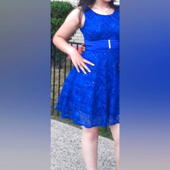 Graduation Sweet Sixteen Blue Party Dress M - Picture 3 of 4
